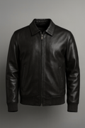 Men’s Premium Lambskin Leather Jacket – Classic Black Edition
